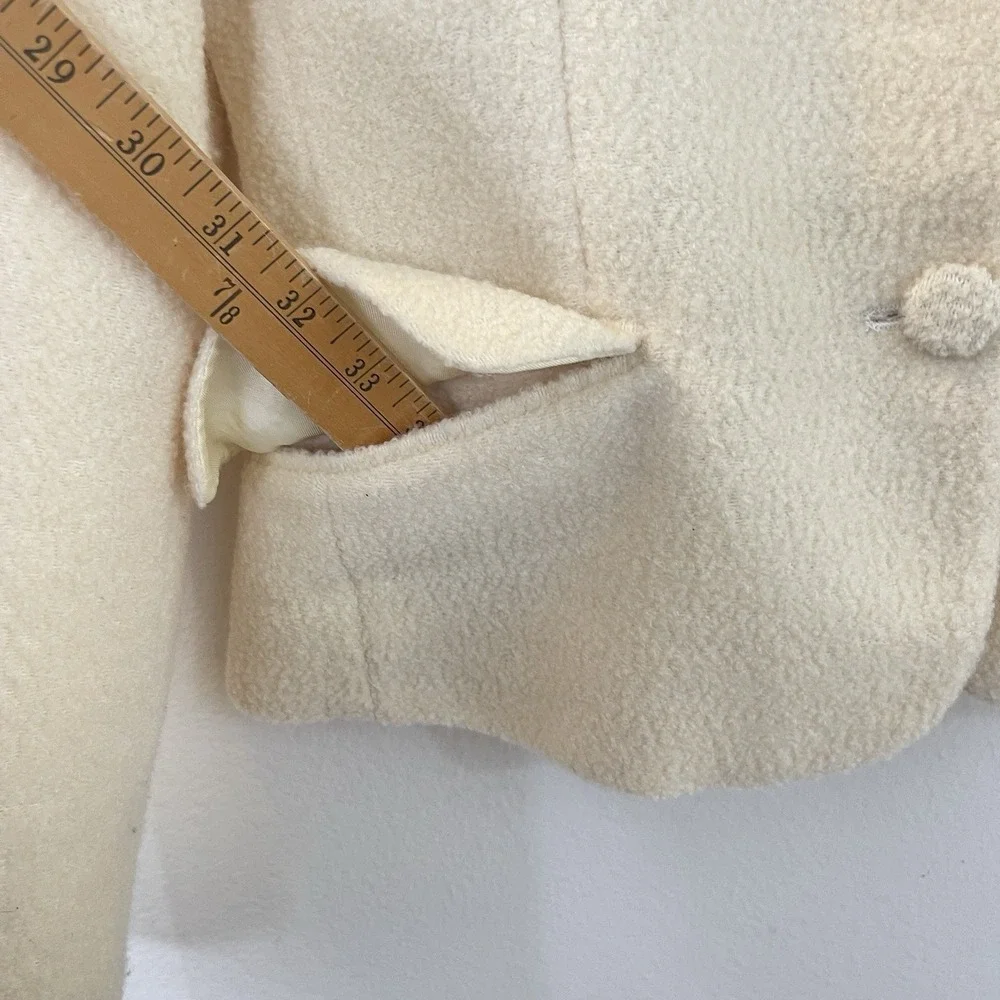 Made in Italy of Benetton Wool Blazer Sz 40 Buttercream‎ Boucle Old Money Preppy